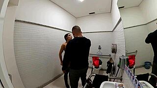 Girl cosplays jade, having anal sex in bathroom on halloween