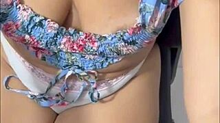 My friend's husband held his monster cock while eyeing my ass, then he fucked my pussy and creampied me