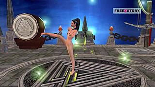 3D cartoon of Indian teen in sexy positions