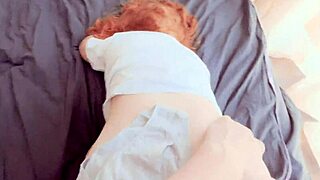 Horny stepsister caught stepbrother with her panties, cums twice