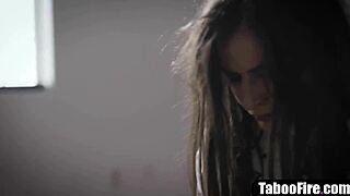 in a mental facility, a sexaholic teen gets fucked in a hardcore threesome with big cocks.