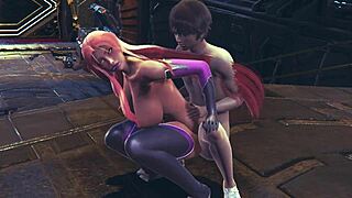 3D animated hentai featuring tight pussy creampie and facial