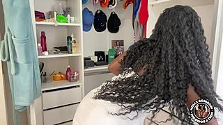 Did you stay in towel until roommate found you in closet, all in red?