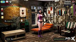 Oiled model dances in fashion business game