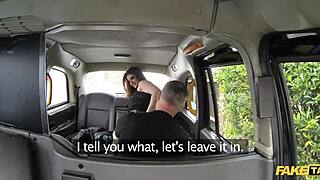 Fake taxi driver explores kinky customer underwear fetish