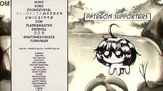 In this anime story, a girl engages in vore with another character in a fantastical setting