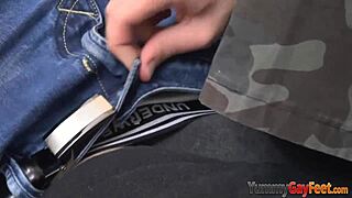 Feet Fucking Gay Twink Sperms Over Soles