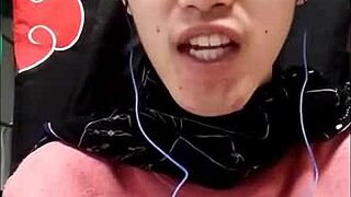 Detailed scene of Asian gay Japanese men messaging each other