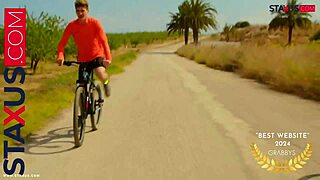 ️ staxus ride me hard two beautiful cyclists have fun after a ride.