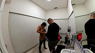 Girl cosplays jade, having anal sex in bathroom on halloween