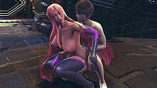 3D animated hentai featuring tight pussy creampie and facial