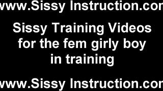Mistress commands slave to let his sissy side out in bdsm session