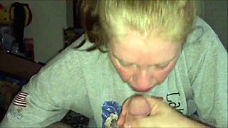 Blonde Lass Blows Cock And Swallows Cum