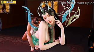 Hentai 3D ep 40: óriás istennő és szerencsés srác, mind 18+