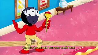 Peach and daisy in sexy lesbian action.