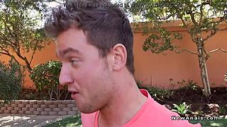 girlfriend's anal with big cock in garden