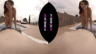 Nympho Teen Latina Enters Pool for Outdoor POV Fuck by PornBCN