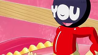 Peach and daisy in sexy lesbian action.