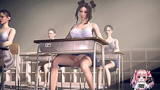 anime classmates gettin’ wild and bangin’ hard in public classroom