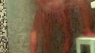 Wife gives blowjob in shower