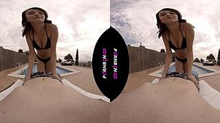 Nympho Teen Latina Enters Pool for Outdoor POV Fuck by PornBCN
