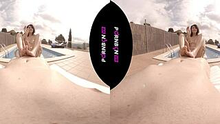 Nympho Teen Latina Enters Pool for Outdoor POV Fuck by PornBCN