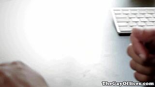 Yo, this muscular gay boss is totally drilling his employee hard!