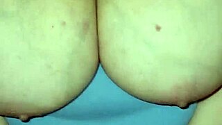 amateur milf with huge tits gets fucked in missionary, pussy leaking pov