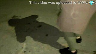 Street Whore Inserts Items Into Pussy On The Run