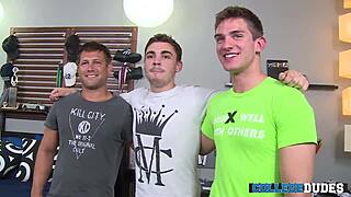 Troy Asher and Bobby Engage in Gay Orgy Blowjob Scene