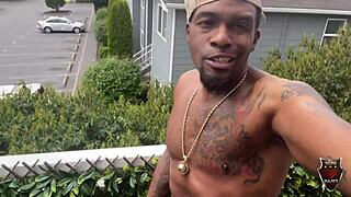 Big Cock Cums on Tattooed Tongue