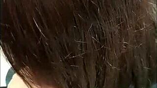 大学生カップル　トイレでセックス　男の子フェラしてもらったあと生挿入立ちバッ外だし射精いやらしい出し入れ