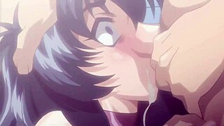 Taimanin Asagi faces humans in this hardcore hentai gangbang scene.