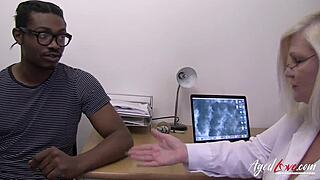 blonde stepsister on balcony with family stroking