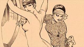 Vintage Erotic Cartoon Illustration