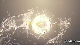 Cute fuck doll spreads vagina for warm piss and squirts