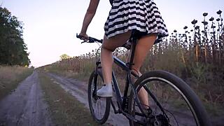 Flashing while riding bicycle