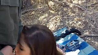 Police officer Latina deepthroats on the border, wow!