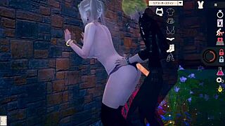 Bright AI girl plays erotic hentai with blonde big tits JK in 3D CG