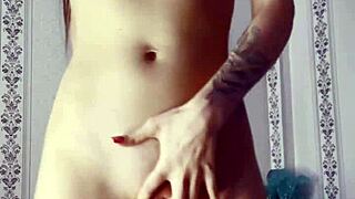 Ki-sim rides a huge dildo in cowgirl position