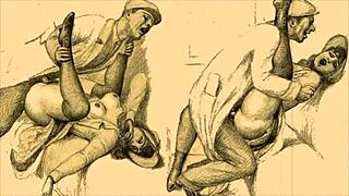 Vintage Erotic Drawings from Retro Cartoon Anime Hentai Collection