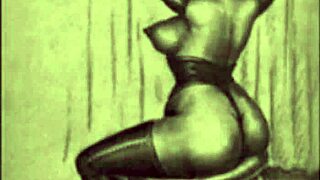 Ilustración erótica vintage en caricatura