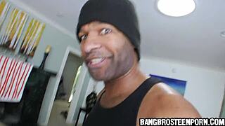 18yo cutie gets excited seeing a massive black penis and wants it inside her.