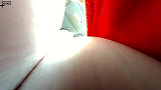 Does unaware giantess notice tiny man in her huge tits?