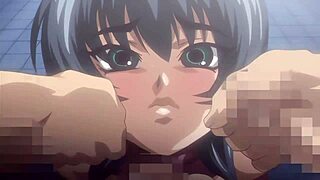 Taimanin Asagi faces humans in this hardcore hentai gangbang scene.