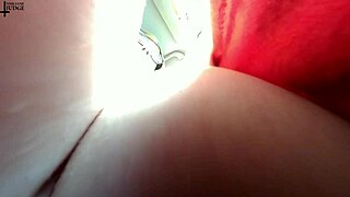 Does unaware giantess notice tiny man in her huge tits?