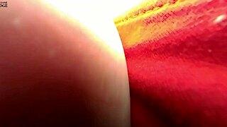 Does unaware giantess notice tiny man in her huge tits?