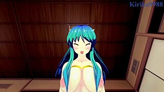 Lum engages in intense creampie sex in Urusei Yatsura hentai