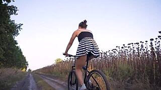 Flashing while riding bicycle