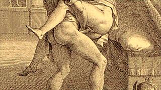 Ilustración erótica vintage en caricatura